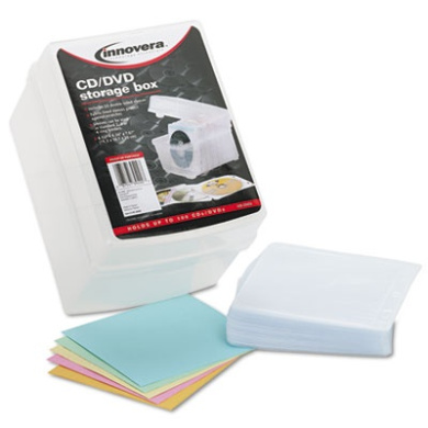Innovera 39400 CD/DVD Storage Box, Holds 100 Discs by Innovera - Shop