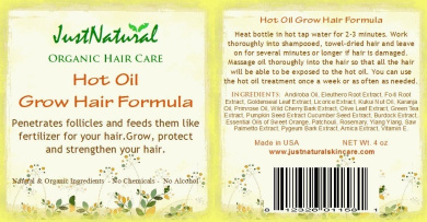 Hot Oil Grow Hair Formula By Justnatural Organic Care Shop