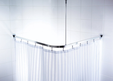 Ridder 525000 350 Angled Shower Curtain Rail 90 X Cm Polished Aluminium By For Homeware In Australia Ridder 525000 350 Angled Shower Curtain, Shower Curtain Rails Australia