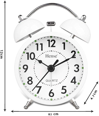 Rose HENSE 5 Classic Retro Antique Design European Style Decorative Mantel Clock Mute Silent Quiet Quartz Movement Metal Frame Desk Table Alarm clock HA65