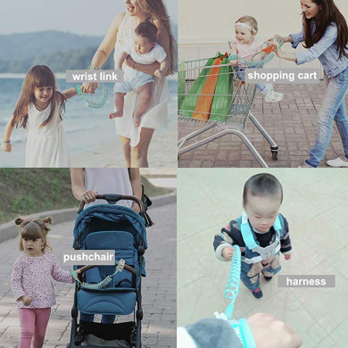 Eidyer Baby Reins Walking Backpack Harness for Toddlers 1.5M Flexible Adjustable Child Walking Strap 3-in-1 360/°Rotation and Retractability Wrist Harness Set Anti Lost Safety Wrist Belt Kids