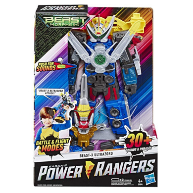 35-cm Zord Collectible Toys for Kids Aged 3 and Up 7.5 Action Figure Lights and Sounds Power Rangers E5865EU5 Playskool Heroes Red Ranger and Dragon Thunderzord Multicolour