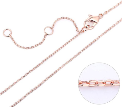 Rose Gold Thin Cable Chain Necklace 1mm 
