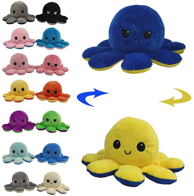 double sided squid plush