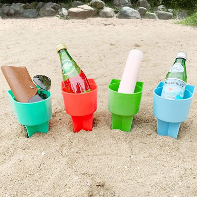 beach cup holder with pocket